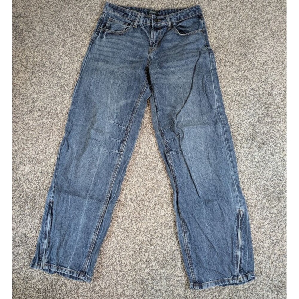 Wild Fable Womens 4 Low Rise Barrel Jeans Ankle Zip